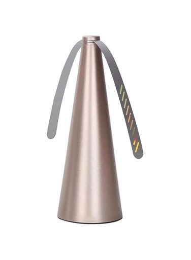 Joyzzz Fly Fans for Table, Portable Fly Repellent for Outdoor with Holographic Blades, Batteries Powered Fly Repellent Fans Keep Flies Away, Fly Fans for Home, Picnic, Outdoor Dinner, Patio (Gold)