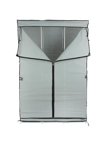 Royalford X Large Folding Wardrobe RF12429 Fabric Closet, Foldable Wardrobe, with 2 Clothes Rails Multiple Shelves Storage Organiser for bags Toys Shoes