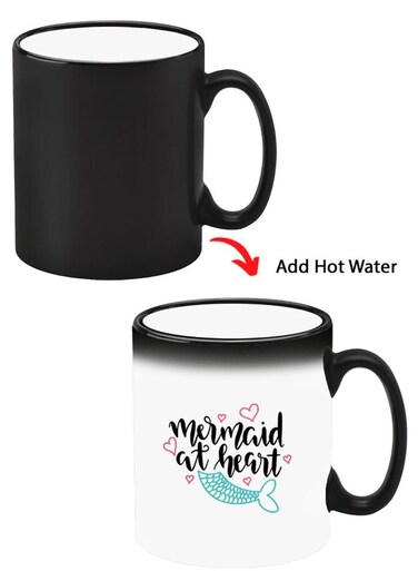 Color Changing Heat Sensitive Ceramic Mug, Image Revealed When HOT Liquid is Added! Mermaid at heart