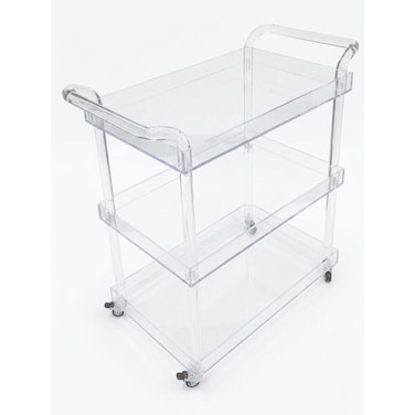Tradeo Premium 3-Tier Clear Acrylic Rolling Utility Cart with Dual Handles and 360&deg; Swivel Wheels