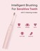 MySmile DY156 Electric Toothbrush for Adults, Rechargeable Sonic Battery Toothbrush Portable with 3 Brush Heads, 2 Mins 5 Modes Smart Timer, 45000VPM, One Charge for 60 Days - Pink
