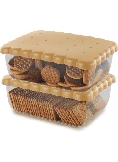 Rectangular Light Brown Biscuit Saver 2.7 Liter, 0% BPA &acirc;&euro;&ldquo; Use &amp; Reuse product &acirc;&euro;&ldquo; 100% Recyclable, 100% Made in Italy, 000974