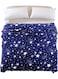 Silky Soft Stars Printed Single Blanket Microfiber Blue/White
