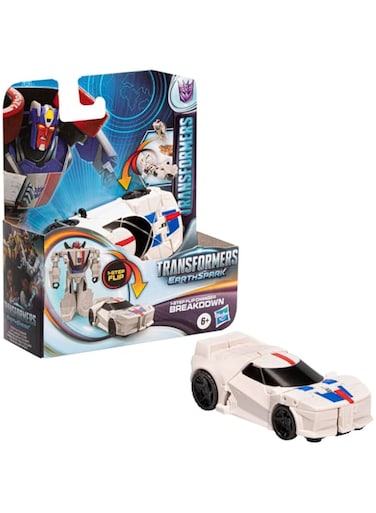 Transformers Toys EarthSpark 1-Step Flip Changer Breakdown, 4-Inch Action Figure, Robot Toys for Boys and Girls Ages 6 and Up