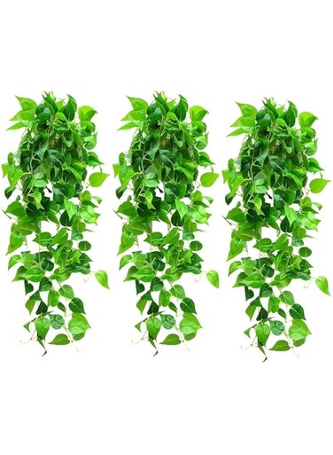 ALMEKAQUZ 3 Artificial Hanging Plants,Hanging Green Plants Decoration,Artificial Ivy Wall Decoration,Suitable for Indoor and Outdoor Decoration of Hanging Plants