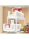 Dubai Gallery Portable 2 Tier Basket Drawer Kitchen And Bathroom Cabinets White AMZ-N47459628A