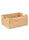 Hand-Woven Natural Water Hyacinth Storage Basket with Handles &acirc;&euro;&ldquo; Small, 33.6 x 23 x 15 cm, Woven Organizer Bin for Living Room, Bedroom, Bathroom, Closet &amp; Home Storage