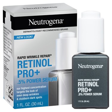 Neutrogena Rapid Wrinkle Repair Retinol Pro+.5% Power Facial Serum, Gentle Anti-Aging Face Serum with.5% Pure Retinol &amp; Nourishing Emollients, Non-Comedogenic, Paraben-Free, 1 fl. oz