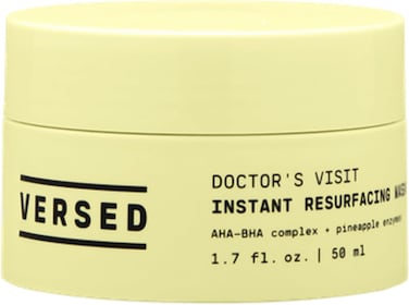 قناع الوجه Versed Doctor's Visit لتجديد البشرة - مقشر للوجه بحمض الجليكوليك وحمض اللاكتيك للبقع الداكنة وملمس البشرة - قناع إنزيمي AHA وBHA لتفتيح وتنعيم وتجديد البشرة (1.7 أونصة سائلة)