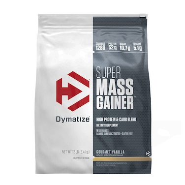 Dymatize Super Mass Gainer, Gourmet Vanilla, 12 LB