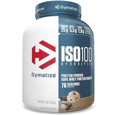 Dymatize ISO 100 Carb Whey Cookies &amp; Cream Protein Powder, 5lbs