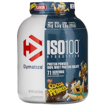 Dymatize ISO 100 Hydrolyzed whey protein isolate, Cocoa Pebbles, 5 LB