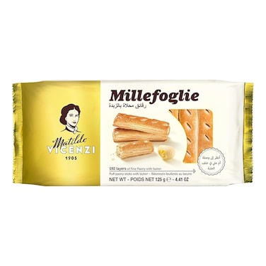 Matilde Vicenzi Millefoglie D'Italia Puff Pastry Sticks with Butter, 125g
