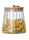 650ml Glass Coffee and Nuts Storage Jar Airtight with Bamboo Lid and Metal Handle for Easy Grasping Decorative Kitchen Container