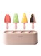 Popsicle Mold Set 4 Pieces Homemade Silicone Popsicle Maker Easy Release Ice Cream Molds Reusable DIY Pop Molds (Ice World - Pink)