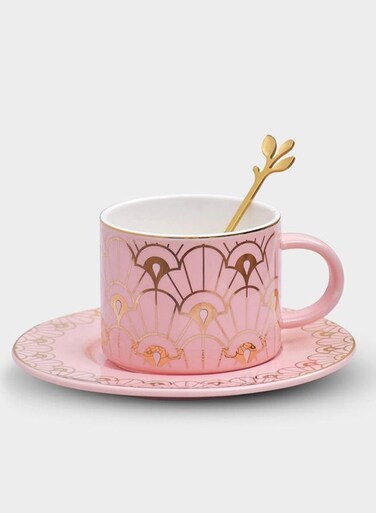 Luxury Coffee Teacups With Handle Gifts Tableware Cup And Saucer Spoon For Home