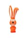 Latex Dog Chew Toy, Green Rabbit Design, 17 cm Height (orange)