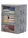 3-Piece Foldable Storage Bag Organizer Grey