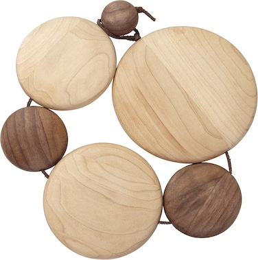 Kuhn Rikon Black Walnut Expandable Coiled Wooden Trivet With Leather Cord, 1, Maple Wood