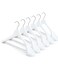 HOUSE DAY High-Grade Solid Wood Coat Hangers for Women, Wide Shoulder Wooden Hangers, Suit Hangers with Non Slip Pants Bar, Smooth Finish 360&deg; Swivel Hook for Dress, Heavy Clothes Hangers 6 Pack White