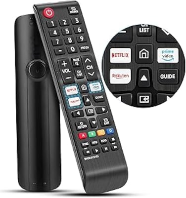 Universal Samsung Remote Controls For Smart Tv, Universal Samsung Tv Remote With Netflix, Prime Video, Rakuten Tv Buttons For All Samsung Tv Led Qled Uhd Frame Curved Solar Hdtv 3D 4K 8K Smart TVs