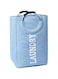 GOGO Laundry Basket Foldable Laundry Basket with Handle Large Capacity Dirty Clothes Basket Storage Bag Waterproof Home Laundry Organizer Hamp 32x25x50Cm Light Blue