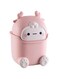 Aiabaleaft Cute Flip Trash Can Cute Animal Shape Trash Cans Cute Desktop Trash Can for Bathrooms,Kitchens,Offices,Waste Basket for Dressing Table(Pink)
