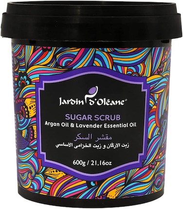JARDIN D` OLEANE SUGAR SCRUB with ARGAN OIL &amp; LAVENDER ESSENTIAL OIL 600G