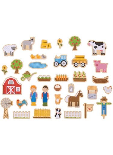 Bigjigs Toys Wooden Farm Magnets - 35 Magnets