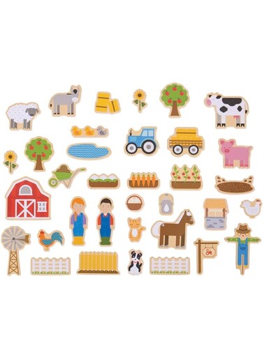 Bigjigs Toys Wooden Farm Magnets - 35 Magnets