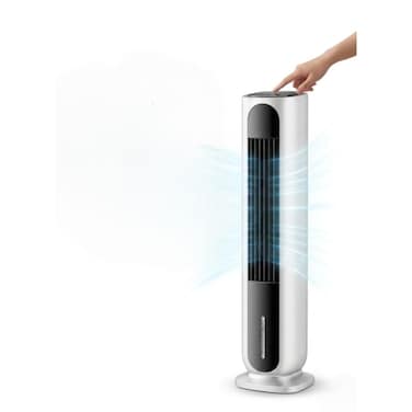 Bladeless Tower Fan 7L Air Cooler with 3 Speed Modes, 55W Portable Oscillating Cooling Fan
