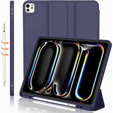 TRON Case For iPad Pro 13 Inch Case 2024 (M4/7th Gen), iPad M4 13 Case Smart Folio iPad Pro 13 Case, Slim Stand Hard Shell Back 13-inch 2024 iPad Pro Case For A2925 A2926 A3007 -Blue