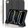 TRON iPad Pro 13 Inch Case M4 (2024) with Pencil Holder, [Support Pencil Pro and Pencil (USB-C)], Trifold Stand Smart Case with Soft TPU Back, Auto Wake/Sleep (Black)