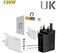 5 Port USB C Fast Charger 120W with PD &amp; QC 3.0 Wall Adapter with Cable for iPhone, iPad, Samsung, Huawei, Laptops White