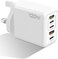 5 Port USB C Fast Charger 120W with PD &amp; QC 3.0 Wall Adapter with Cable for iPhone, iPad, Samsung, Huawei, Laptops White