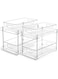 Vtopmart 2 Tier Bathroom Storage Organizer, 2 Pack Clear Under Sink Organizers Vanity Counter Storage Container, Medicine Cabinet Drawers Bins, Pull-Out Organization with Track for Pantry, Kitchen