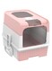 Tazweeq Litter Boxes for Cats, UV Sterilised Cat Litter Tray, Large Foldable Litter Box with Lid, Cat Litter Tray with Scoop Convenient Sturdy Easy to Clean Access