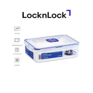LocknLock 2.1L Rectangular Airtight Food Storage Container - BPA-Free, Microwave, Freezer, and Dishwasher Safe