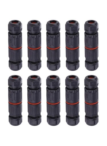 Walfront 10PCS Waterproof Electrical Cable Connector, IP68 3 Pin Waterproof Connectors Fitting Outdoor Plug Socket, Waterproof Wire Connector Fitting 0.5mm&sup2;~2.0mm&sup2;