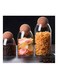 Upkoch 3pcs Glass Food Storage Jar Transparent Borosilicate Airtight Sealed Can Container Canister With Cork For Spices Sugar Coffee Cookies Candy, 2092g- 23-8, 2092g 23-8, 9.6x9.6x10cm Multicolour