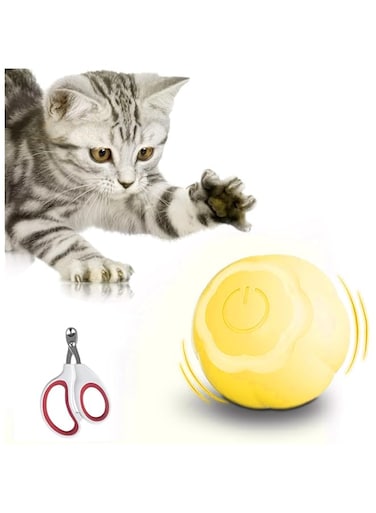 TQDecipher Interactive Cat Toys Wloom Power Ball 2.0 Cat Toy, Rolling Smart Ball with Nail Clippers for Bored Indoor Adult Cats, USB Rechargeable Automatic Cat Toys, Moving Ball Cat Toy for Cat/Kitten