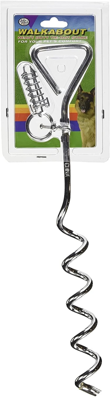 Four Paws Walk About Spiral Tie Out Stake 19" inches