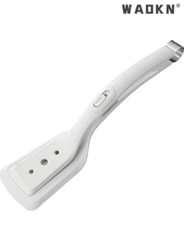 Egg Spatula Flipper Silicone 2 in 1 Grip and Flip Spatula Fish Spatula BBQ Steak Tongs Crepe French Toast Spatula Non-stick Food Tongs BBQ Kitchen Cooking Tools (Cream White)