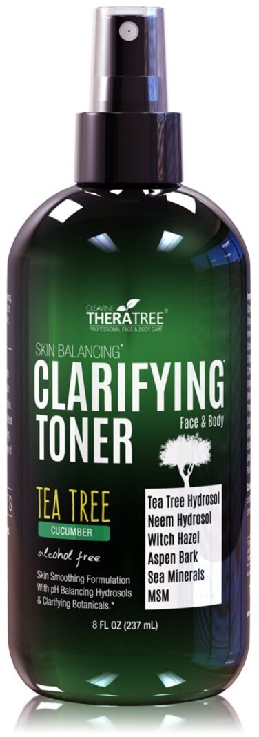 Clarifying Toner with MSM, Tea Tree &amp; Neem Hydrosol, Complexion Control for Face &amp; Body &acirc;&euro;&ldquo; Helps Reduce Appearance of Pore Size, Controls Oil to Tone, Balance &amp; Hydrate Skin - 8 oz