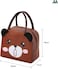 Mobcos Panda Smile Brown Large Capacity Insulated Lunch Bag   Waterproof &amp; Stain-Resistant Meal Tote with Advanced Temperature Retention   Durable Polyester Lunch Bag for Office &amp; School