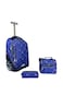 3-Piece Rolling School Set, 18-Inch Wheeled Backpack with Lunch Bag and Pencil Case, Pastel.BLUE STAR PRINT