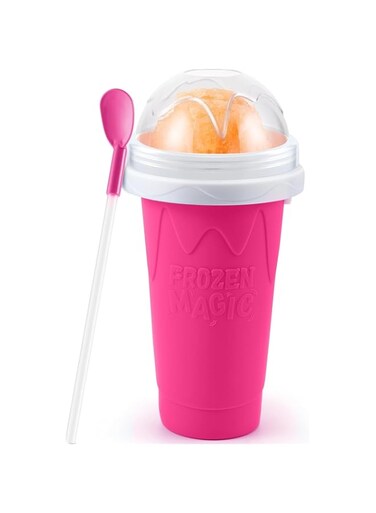 Elterazone Slushy Cup, Frozen Magic Slushie Maker Cup Squeeze   DIY Quick Frozen Smoothie Cup, Fun Cool Gadgets for Kids &amp; Adults   Easy-to-Use, Eco-Friendly, Reusable (Pink, 5 Inch)