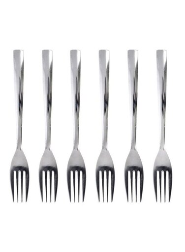 Stainless Steel Table Fork 6Pcs 19.5Cm Dishwasher Safe Marks &amp; Stains Free Silver