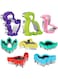 W-sugars Dinosaur Cookie Cutters Set - Stainless Steel Shaped Cookie Candy Food Cutters Molds for DIY, Kitchen, Baking, Kids Dinosaur Theme Birthday Party Supplies Favors (8pack)