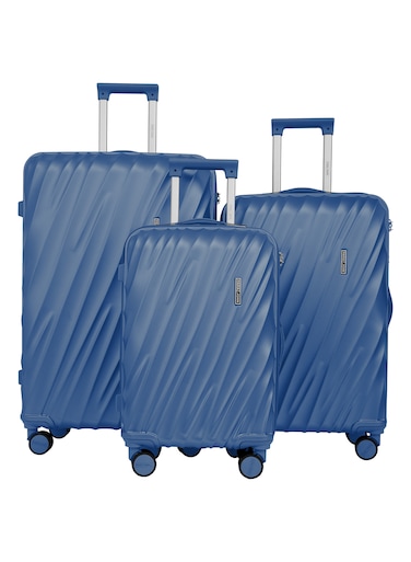 Swirl Series 3 Pcs ABS Luggage Trolley Set - Ocean Blue